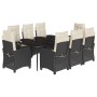 Set de comedor de jardín 9 pzas y cojines ratán sintético negro by , Garden sets - Ref: Foro24-3212730, Price: 1,00 €, Discou...