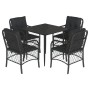 Set de muebles jardín 5 pzas con cojines ratán sintético negro von , Gartensets - Ref: Foro24-3212097, Preis: 470,28 €, Rabat...