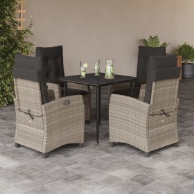 Set comedor de jardín 5 pzas cojines ratán sintético gris claro von , Gartensets - Ref: Foro24-3212843, Preis: 540,57 €, Raba...