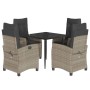 Set comedor de jardín 5 pzas cojines ratán sintético gris claro von , Gartensets - Ref: Foro24-3212843, Preis: 540,57 €, Raba...