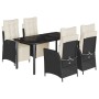 Set de muebles jardín 5 pzas con cojines ratán sintético negro von , Gartensets - Ref: Foro24-3213388, Preis: 594,39 €, Rabat...