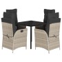 Set comedor de jardín 5 pzas cojines ratán sintético gris claro by , Garden sets - Ref: Foro24-3213470, Price: 555,95 €, Disc...