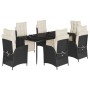 Set de comedor de jardín 7 pzas y cojines ratán sintético negro by , Garden sets - Ref: Foro24-3213383, Price: 1,00 €, Discou...