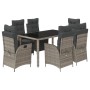 Set comedor jardín 7 pzas y cojines ratán sintético gris von , Gartensets - Ref: Foro24-3213329, Preis: 898,97 €, Rabatt: %
