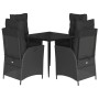 Set de muebles jardín 5 pzas con cojines ratán sintético negro de , Conjuntos de jardín - Ref: Foro24-3213175, Precio: 608,10...