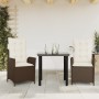Set comedor de jardín 3 piezas y cojines ratán sintético marrón von , Gartensets - Ref: Foro24-3213204, Preis: 325,16 €, Raba...