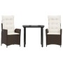 Set comedor de jardín 3 piezas y cojines ratán sintético marrón von , Gartensets - Ref: Foro24-3213204, Preis: 325,16 €, Raba...