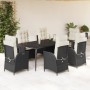 Set de comedor de jardín 7 pzas y cojines ratán sintético negro von , Gartensets - Ref: Foro24-3213161, Preis: 1,00 €, Rabatt: %