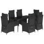 Set de comedor de jardín 7 pzas y cojines ratán sintético negro de , Conjuntos de jardín - Ref: Foro24-3213180, Precio: 911,2...