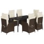 Set comedor de jardín 7 pzas con cojines ratán sintético marrón by , Garden sets - Ref: Foro24-3213210, Price: 843,33 €, Disc...