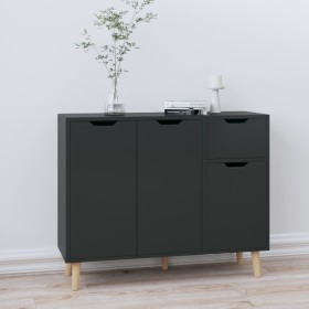 Glossy black engineered wood sideboard 90x30x72 cm by vidaXL, Sideboards - Ref: Foro24-326820, Price: 111,09 €, Discount: %