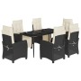 Set de comedor de jardín 7 pzas y cojines ratán sintético negro von , Gartensets - Ref: Foro24-3212950, Preis: 825,66 €, Raba...