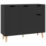 Glossy black engineered wood sideboard 90x30x72 cm by vidaXL, Sideboards - Ref: Foro24-326820, Price: 109,44 €, Discount: %