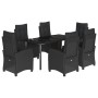 Set de comedor de jardín 7 pzas y cojines ratán sintético negro by , Garden sets - Ref: Foro24-3212971, Price: 922,42 €, Disc...