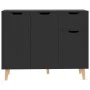 Glossy black engineered wood sideboard 90x30x72 cm by vidaXL, Sideboards - Ref: Foro24-326820, Price: 109,44 €, Discount: %