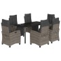 Set comedor jardín 7 pzas y cojines ratán sintético gris by , Garden sets - Ref: Foro24-3212999, Price: 897,48 €, Discount: %