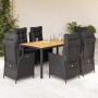 Set de comedor de jardín 7 pzas y cojines ratán sintético negro by , Garden sets - Ref: Foro24-3213341, Price: 899,70 €, Disc...