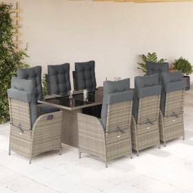 Set comedor jardín 9 pzas y cojines ratán sintético gris de , Conjuntos de jardín - Ref: Foro24-3213357, Precio: 1,00 €, Desc...