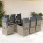 Set comedor jardín 9 pzas y cojines ratán sintético gris de , Conjuntos de jardín - Ref: Foro24-3213357, Precio: 1,00 €, Desc...