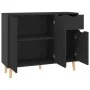Glossy black engineered wood sideboard 90x30x72 cm by vidaXL, Sideboards - Ref: Foro24-326820, Price: 109,44 €, Discount: %