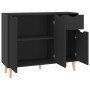 Hochglanzschwarzes Sideboard aus Holzwerkstoff, 90 x 30 x 72 cm von vidaXL, Sideboards - Ref: Foro24-326820, Preis: 111,09 €,...