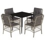 Set comedor de jardín 5 pzas cojines ratán sintético gris claro by , Garden sets - Ref: Foro24-3212167, Price: 460,68 €, Disc...