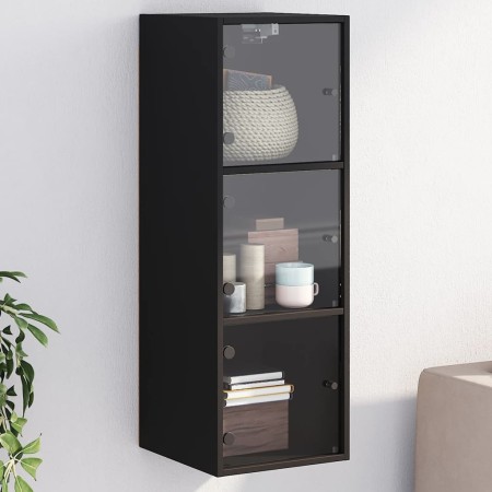 Mueble de pared con puertas de vidrio negro 35x37x100 cm von , Schließfächer und Lagerschränke - Ref: Foro24-836484, Preis: 7...
