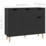 Glossy black engineered wood sideboard 90x30x72 cm by vidaXL, Sideboards - Ref: Foro24-326820, Price: 109,44 €, Discount: %