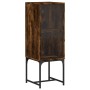 Armario auxiliar con puerta de vidrio roble ahumado 35x37x100cm by , Sideboards - Ref: Foro24-836557, Price: 52,71 €, Discoun...