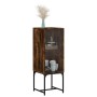 Armario auxiliar con puerta de vidrio roble ahumado 35x37x100cm by , Sideboards - Ref: Foro24-836557, Price: 52,71 €, Discoun...