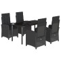 Set de muebles jardín 5 pzas con cojines ratán sintético negro von , Gartensets - Ref: Foro24-3212324, Preis: 556,42 €, Rabat...
