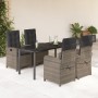 Set comedor de jardín 5 piezas con cojines ratán sintético gris by , Garden sets - Ref: Foro24-3212364, Price: 545,42 €, Disc...