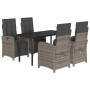 Set comedor de jardín 5 piezas con cojines ratán sintético gris by , Garden sets - Ref: Foro24-3212565, Price: 609,20 €, Disc...