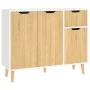 Sideboard aus weißem Holzwerkstoff und Sonoma-Eiche, 90 x 30 x 72 cm von vidaXL, Sideboards - Ref: Foro24-326818, Preis: 118,...