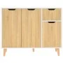 Sideboard aus weißem Holzwerkstoff und Sonoma-Eiche, 90 x 30 x 72 cm von vidaXL, Sideboards - Ref: Foro24-326818, Preis: 118,...