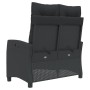 Sillón reclinable de jardín con cojines ratán sintético negro by , garden benches - Ref: Foro24-368226, Price: 151,75 €, Disc...