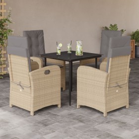 Set comedor de jardín 5 pzas con cojines ratán sintético beige de , Conjuntos de jardín - Ref: Foro24-3212391, Precio: 634,95...