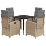 Set comedor de jardín 5 pzas con cojines ratán sintético beige by , Garden sets - Ref: Foro24-3212391, Price: 558,61 €, Disco...