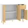White engineered wood and Sonoma oak sideboard 90x30x72 cm by vidaXL, Sideboards - Ref: Foro24-326818, Price: 120,10 €, Disco...