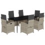 Set comedor jardín 7 pzas y cojines ratán sintético gris claro von , Gartensets - Ref: Foro24-3212417, Preis: 1,00 €, Rabatt: %