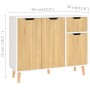 White engineered wood and Sonoma oak sideboard 90x30x72 cm by vidaXL, Sideboards - Ref: Foro24-326818, Price: 120,10 €, Disco...