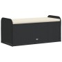 Banco con almacenaje y cojín ratán sintético negro 115x51x52 cm by , garden benches - Ref: Foro24-365727, Price: 164,43 €, Di...