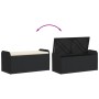 Banco con almacenaje y cojín ratán sintético negro 115x51x52 cm by , garden benches - Ref: Foro24-365727, Price: 164,43 €, Di...