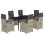 Set comedor jardín 7 pzas y cojines ratán sintético gris claro by , Garden sets - Ref: Foro24-3212415, Price: 853,91 €, Disco...