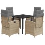 Set comedor de jardín 5 pzas con cojines ratán sintético beige von , Gartensets - Ref: Foro24-3212401, Preis: 617,72 €, Rabat...