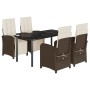 Set comedor de jardín 5 piezas y cojines ratán sintético marrón von , Gartensets - Ref: Foro24-3212552, Preis: 617,95 €, Raba...