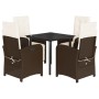Set comedor de jardín 5 piezas y cojines ratán sintético marrón by , Garden sets - Ref: Foro24-3212550, Price: 572,81 €, Disc...