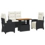 Juego comedor jardín 4 piezas con cojines ratán sintético negro von , Gartensets - Ref: Foro24-3277384, Preis: 488,69 €, Raba...