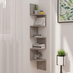 Concrete Gray Engineered Wood Wall Corner Shelf by vidaXL, Shelves and shelves - Ref: Foro24-326835, Price: 34,90 €, Discount: %
