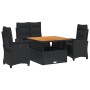 Juego comedor jardín 4 piezas con cojines ratán sintético negro von , Gartensets - Ref: Foro24-3277392, Preis: 547,38 €, Raba...